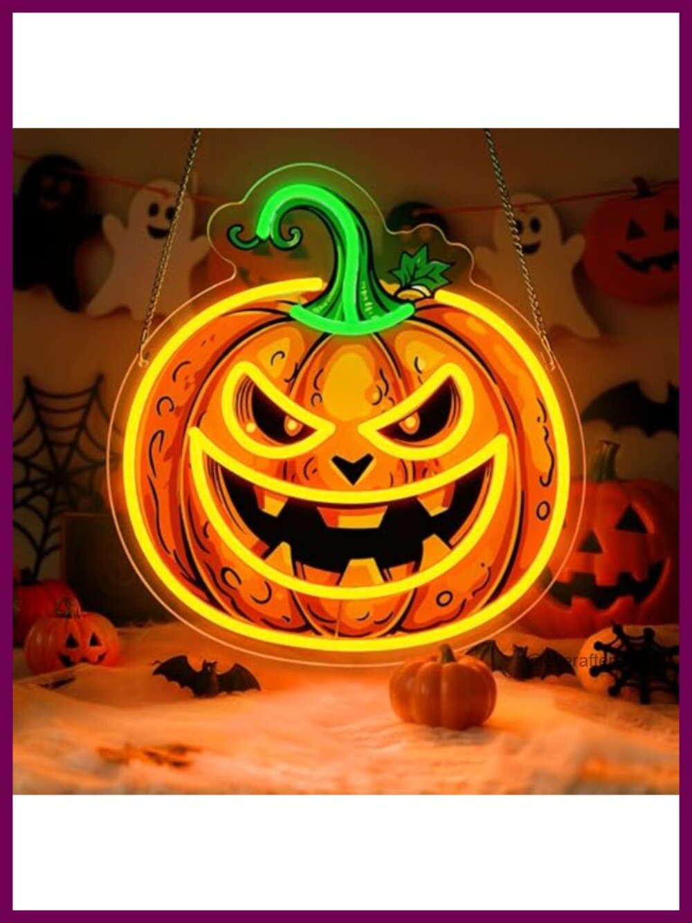 Dimmable LED Pumpkin Neon Sign USB Wall Decor